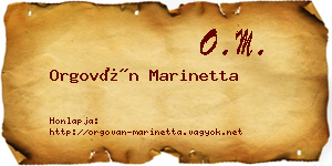 Orgován Marinetta névjegykártya